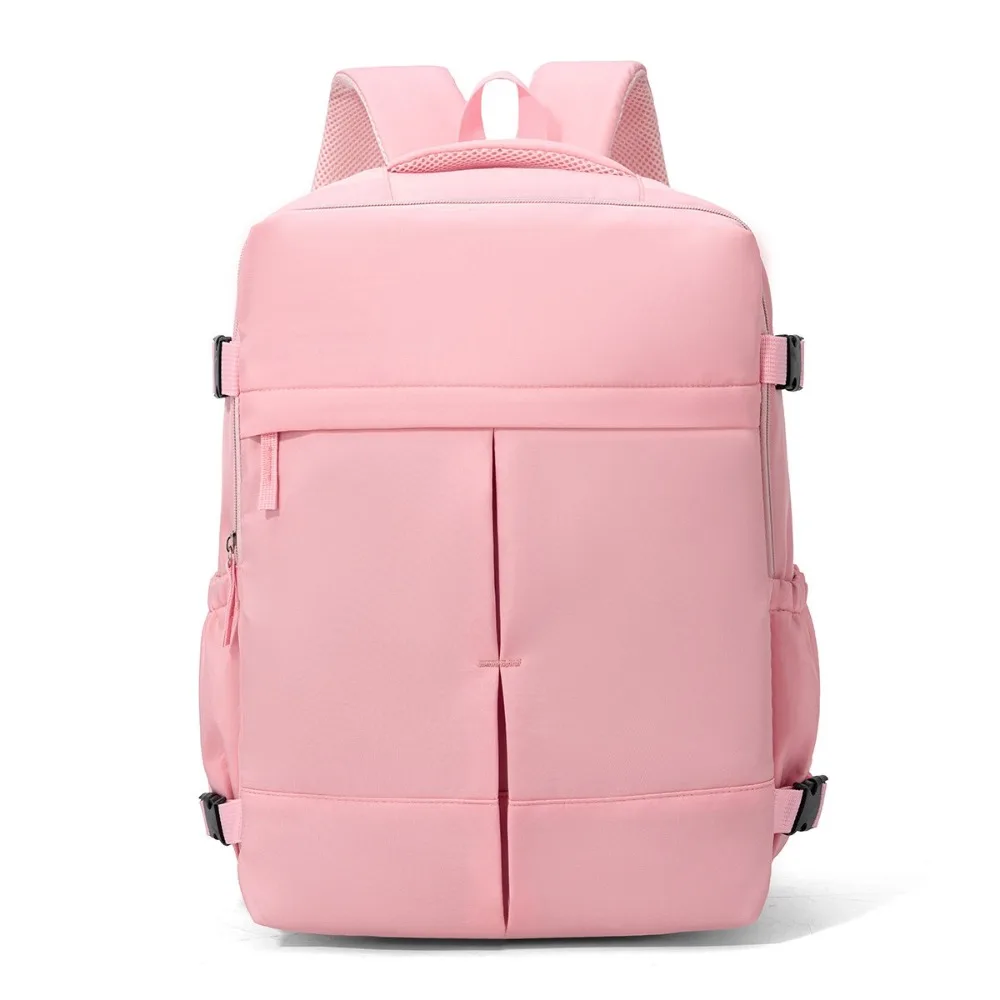 Large Capacity Travel Backpack Clamshell Opening Separate Laptop Compartment Daypack Side Compression Straps Lightweight