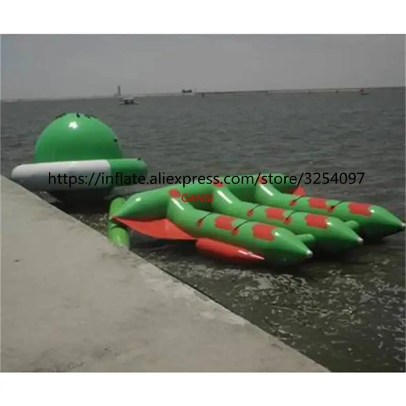 Durable InfInflatable Water Toys InfInflatable Banana Boat,6 Persons InfInflatable Flying Fish Towable With Heavy Duty
