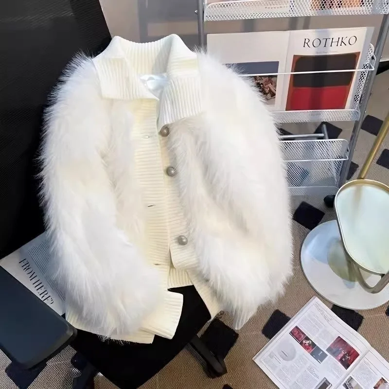 

Autumn Winter Large Size Men's Long Fur Lamb Fur Jaet Soft Cozy Loose Fraance Sle Outerwear Luxury Sensation Personali