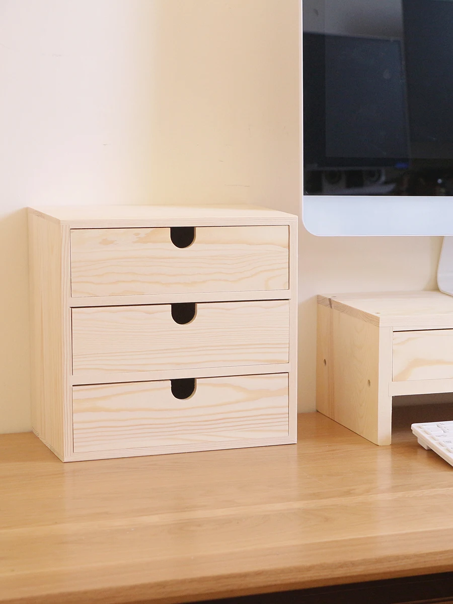 

Office Wood Desktop Multi-layer Der Storage Box Cosmetic Storage Cabinet Children's Room Bede Dormi Storage Box