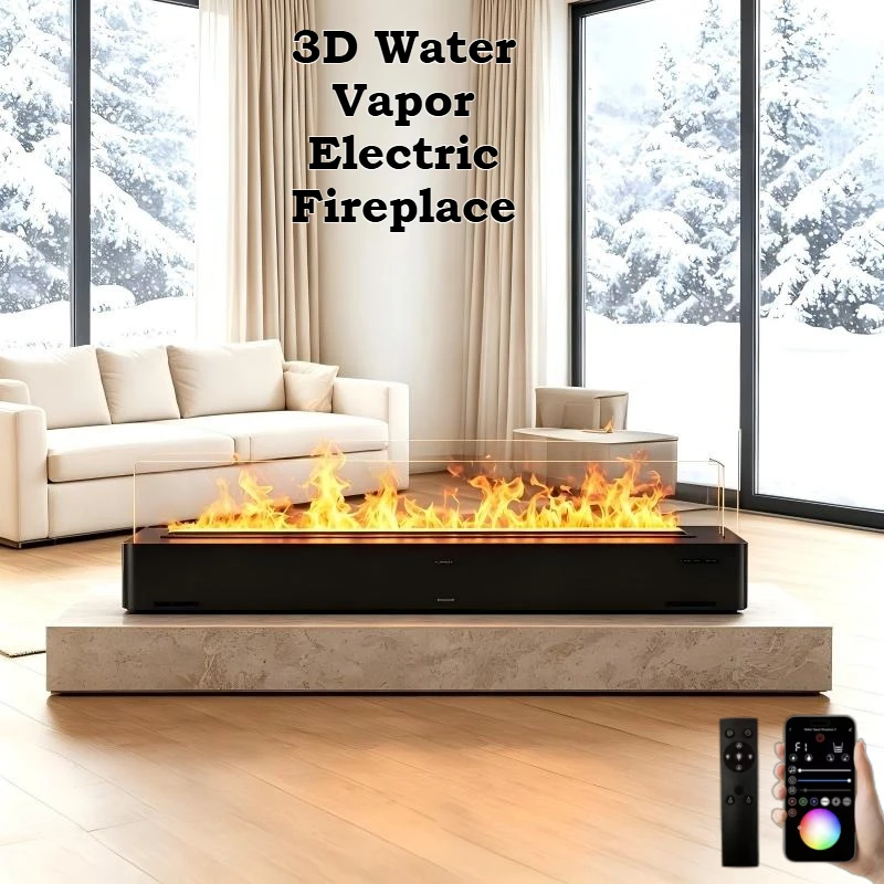Electric Water Vapor Fireplace with Mantel,180cm,,fake fireplaces electric with flame,LED Flame,Remote,Easy Assembly firepit