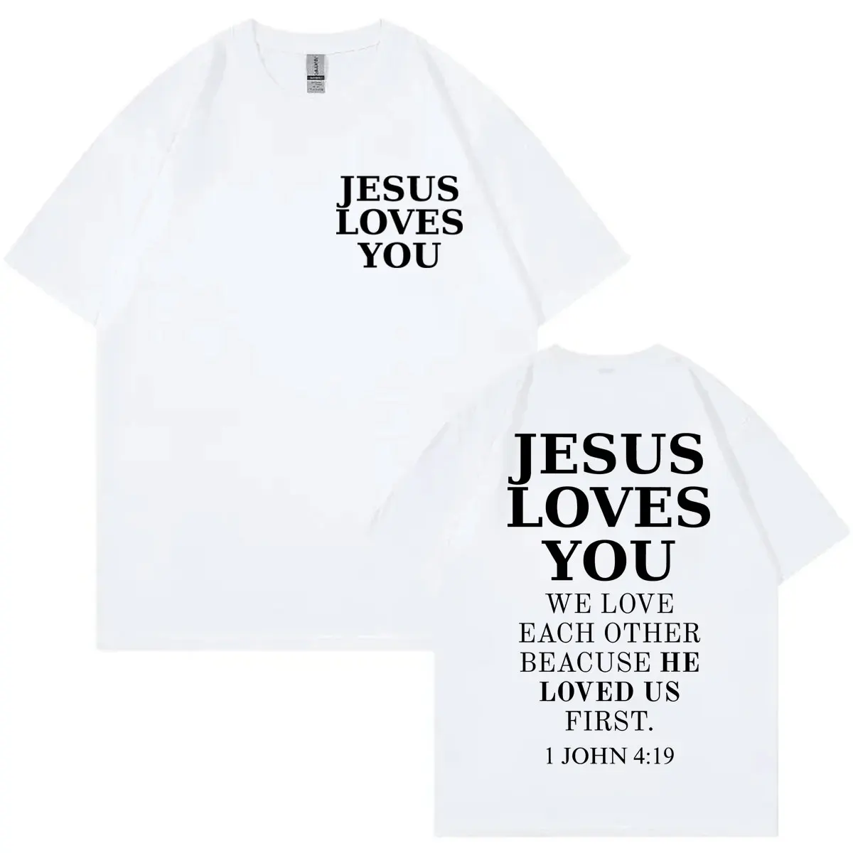 المسيحية يسوع الكتاب المقدس الآية طباعة تي شيرت Harajuku الجمالية قصيرة الأكمام تي شيرت الرجال النساء عادية موضة المتضخم تي شيرت #2