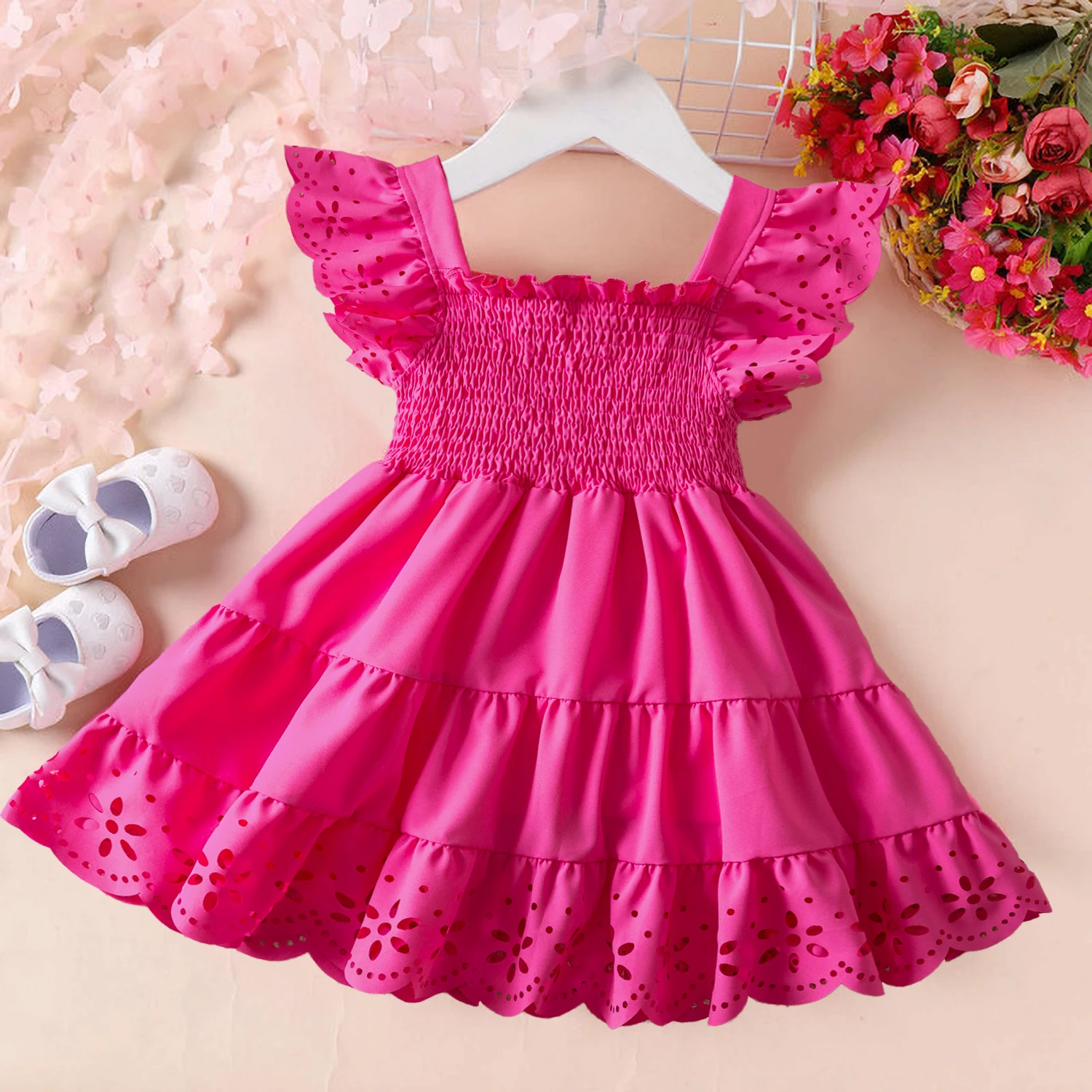 New Summer Flower Girl Dress Baby Kids Cotton Lace Bohemia Long Dresses for Brithday Wedding Wear Children Elegant Clothing 2-6Y