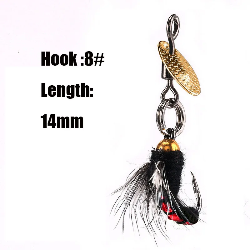 1Set Rotating Sequin Fly Brass BeadHead Nymphs Tying Hook Eccentric Pendant Long Throw Metal Spinner Bait Spoon Wobbler Lures