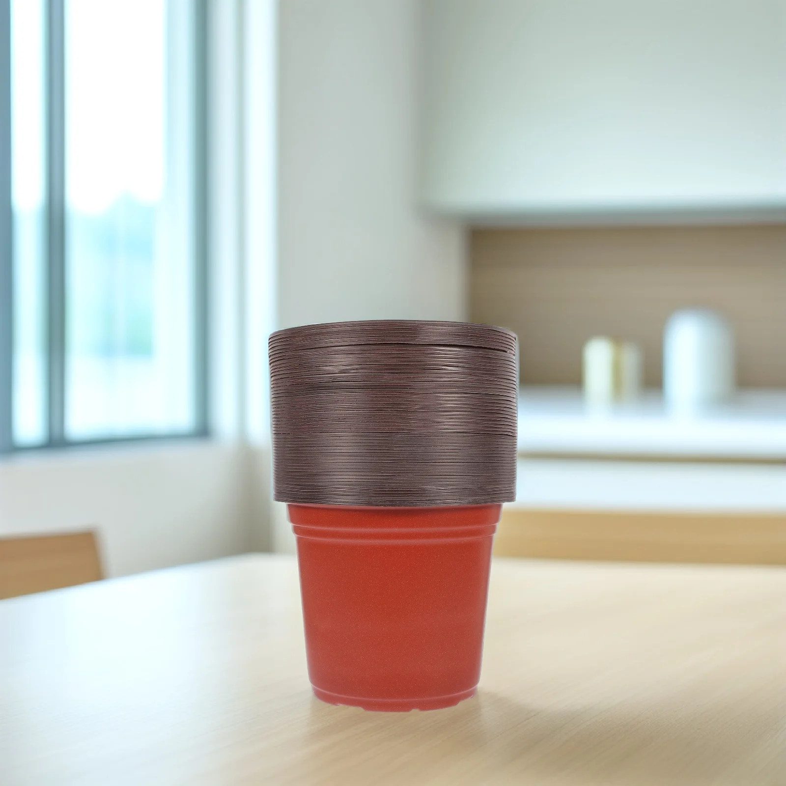 50개 플라스틱 묘목 화분 튼튼한 식물 화분 다육식물 꽃 정원 식물 용품 배수 구멍 포함