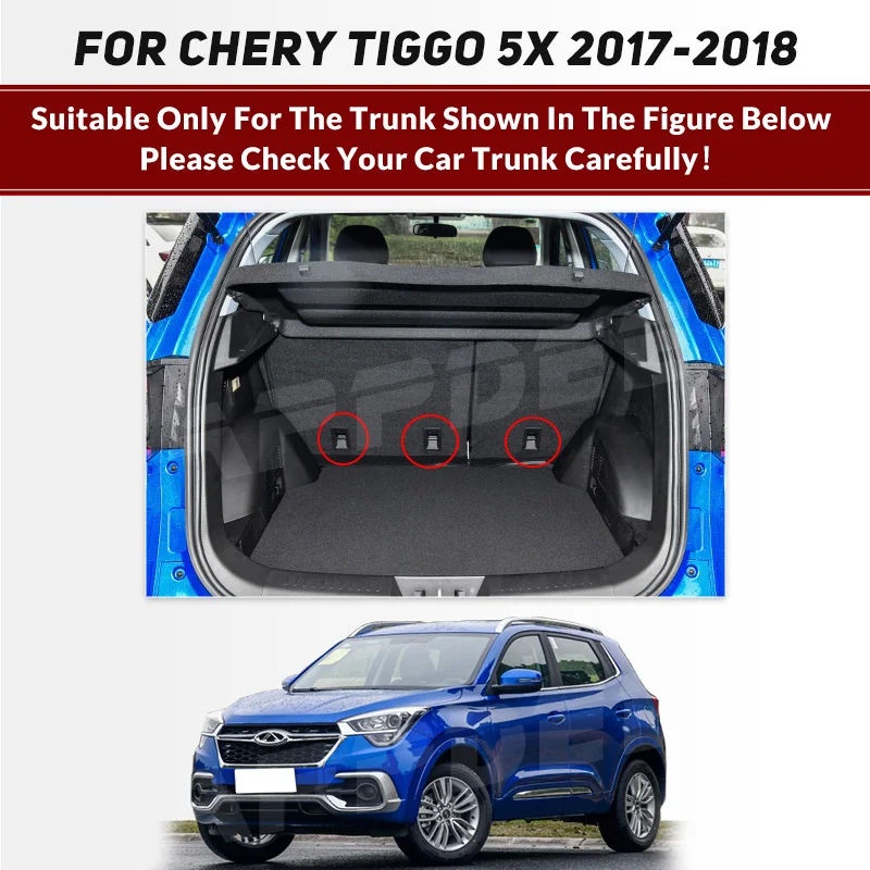 Auto Full Coverage Trunk Mat For Chery Tiggo 5X 2017 2018 Car Boot Cover Pad Cargo Liner Interior Protector Accessories