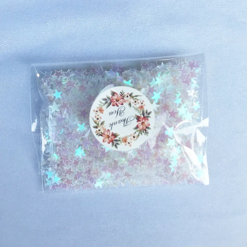 15g Transparent Iridescent Star Glitter Confetti 6MM Pink White Confetti Party Table Scatter Wedding Decor DIY Supplie