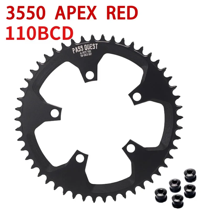 

PASS QUEST 110 bcd chainring 5 bolt for SRAM 3550 APEX RED Road Bike plates Narrow Wide 5 screws monoplate chain ring
