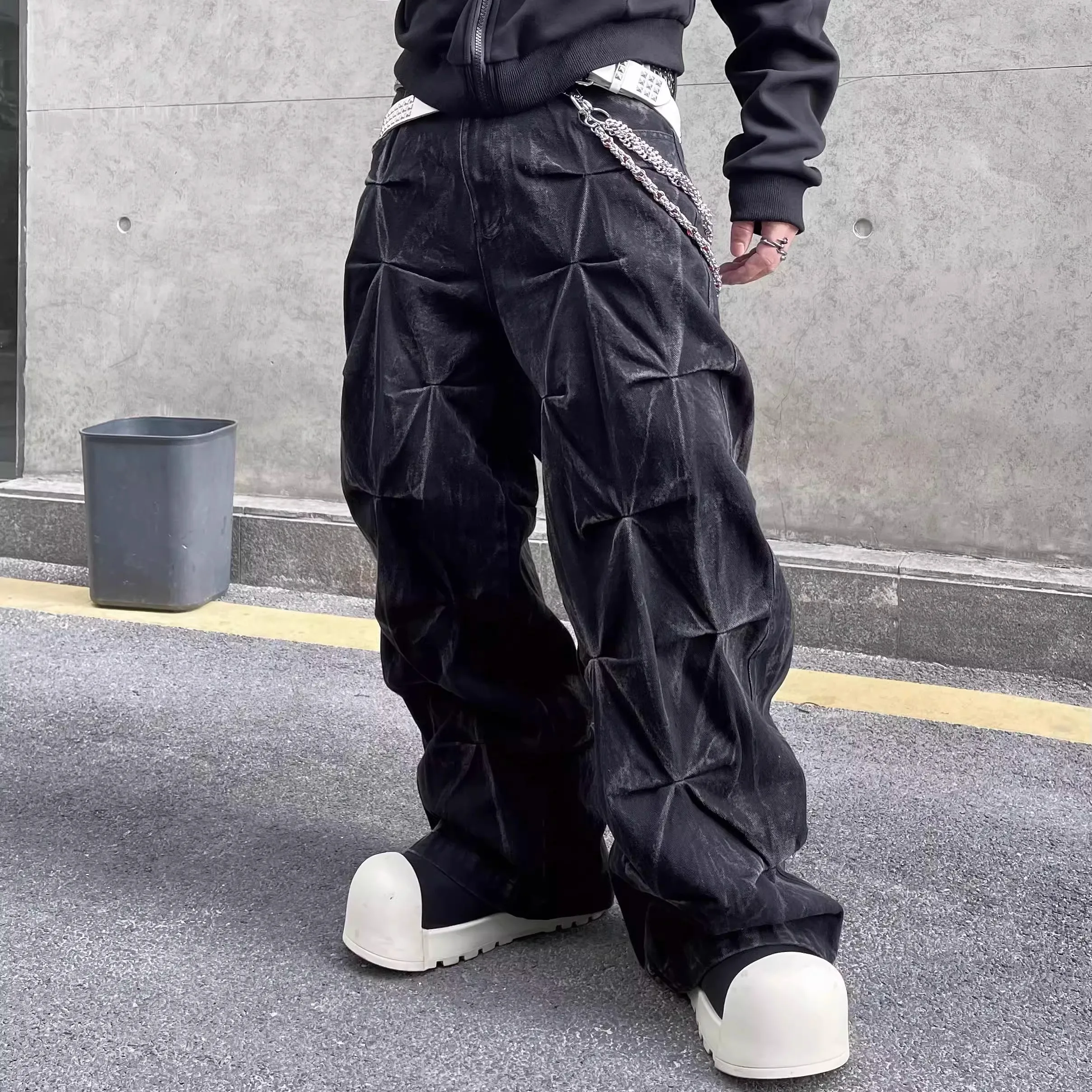 

Loose Wide Leg Casual Jeans Men Women Street Sle Versatile Comfortable Straight Cut Trousers Anti-Wrinkle Summer Faion