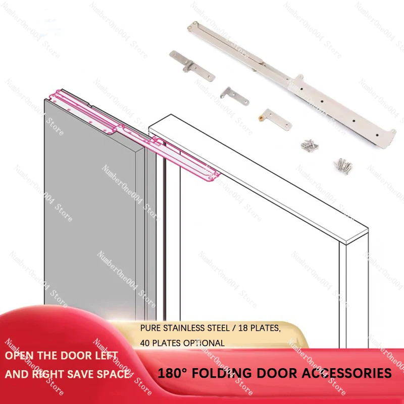 

2023 New 180 Degree Folding Door System Bifold Door Hardware Accessories Sliding Barn Door Stainless Steel