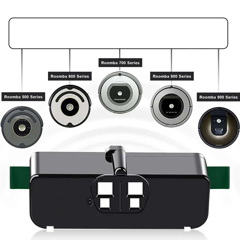 For Roomba Battery 6.4Ah 14.4V Rechargeable Battery For iRobot Roomba 500 600 700 800 900 595 620 650 780 Vacuum Cleaner Battery