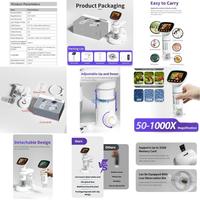 E15A Wireless Digital Microscope 50X-1000X Microscopes with Flexible Stand for Adults