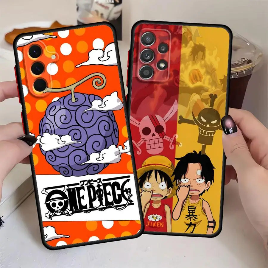 Funda para Samsung Galaxy A15 A16 A05 A30 Note 20 Ultra 10+ 9 8 A13 A50 A12 A06 A70 A14 funda trasera para teléfono de una pieza Luffy Ace
