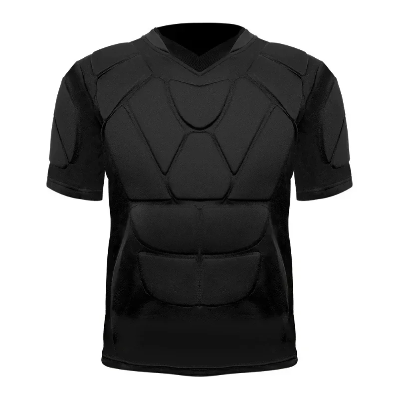 Summer Men's Padded Protective Short Sleeve Shirt Impact Resistant Chest Gear for Goalie Soccer Hockey Paintball