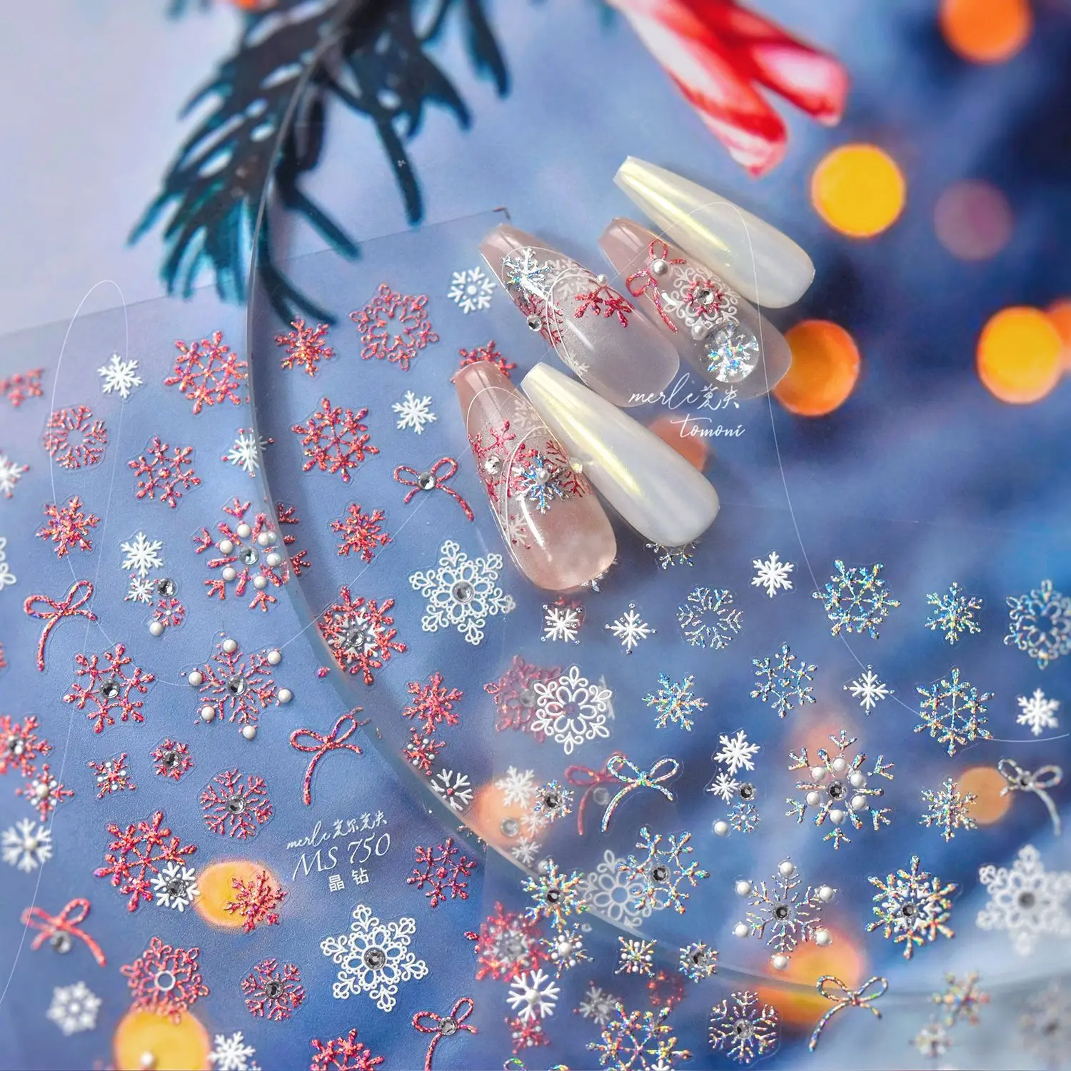 Autocollants de luxe pour ongles en cristal et diamant, dorure de noël, flocon de neige coloré, accessoires pour Nail Art, décalcomanies de manucure à faire soi-même