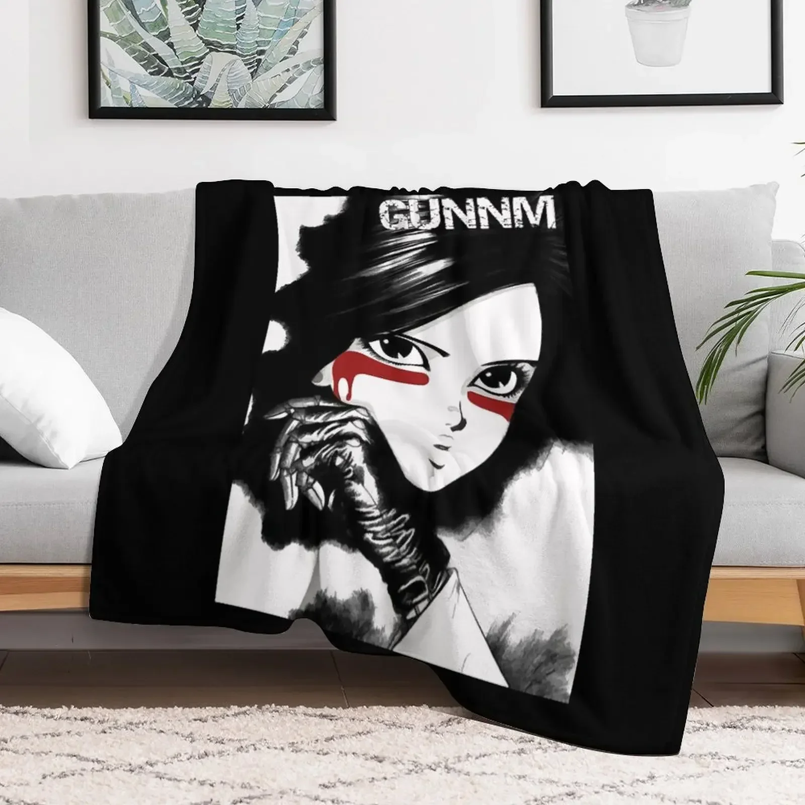 Copie de Gunnm - Gally - Alita: Battle Angel (White) Throw Blanket halloween Flannel Fabric Hairys Blankets