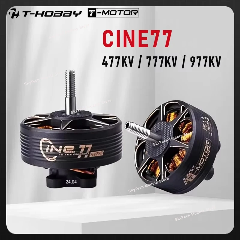 

T-MOTOR T-HOBBY CINE77 Brushless Motor 477KV (12S)/777KV (8S)/977KV (6S) High-Performance for RC FPV Freestyle DIY Multi-Rotor