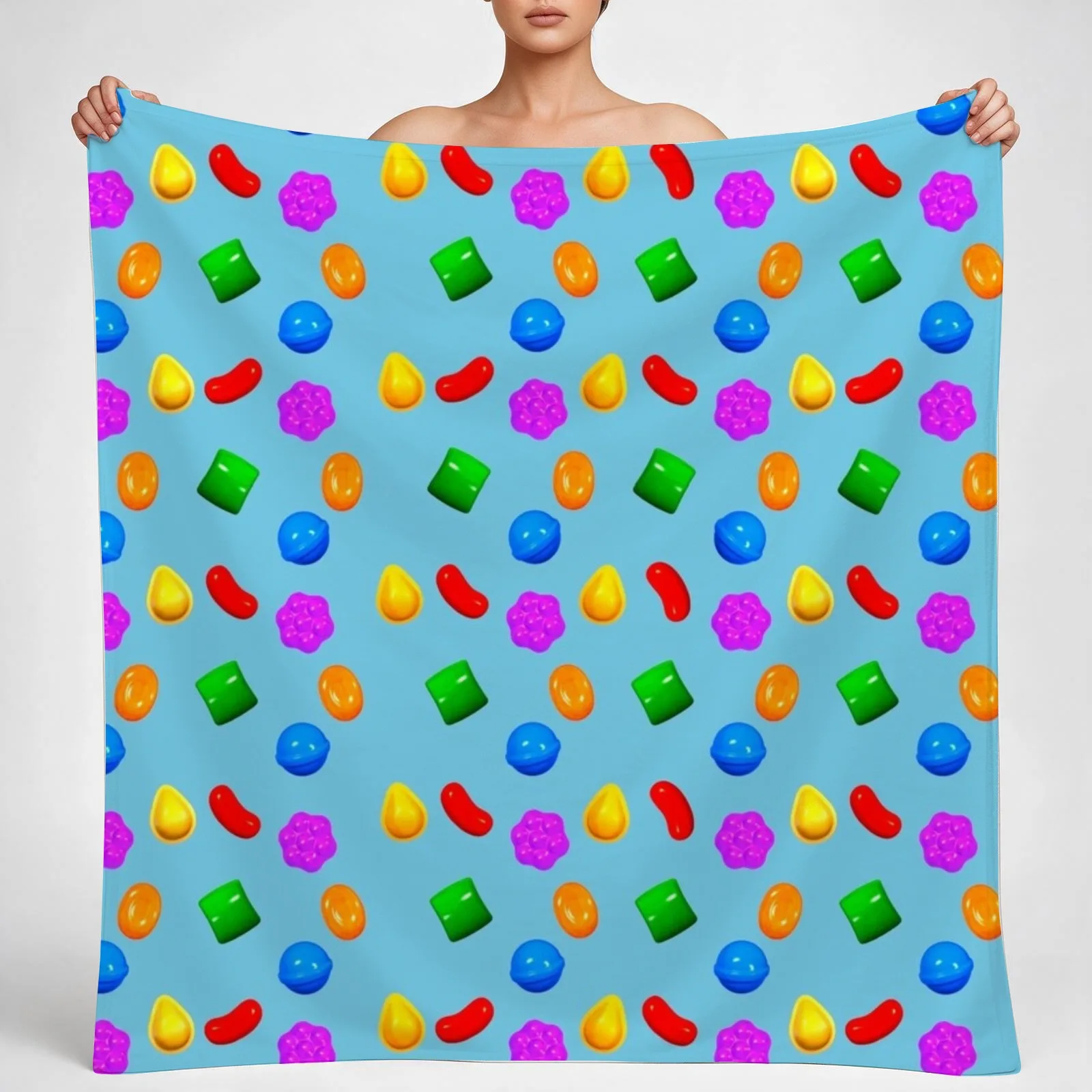 Gotta Crush Some Candy Crush Throw Blanket couch cozy soft plush fuzzy picnic outdoor blanket