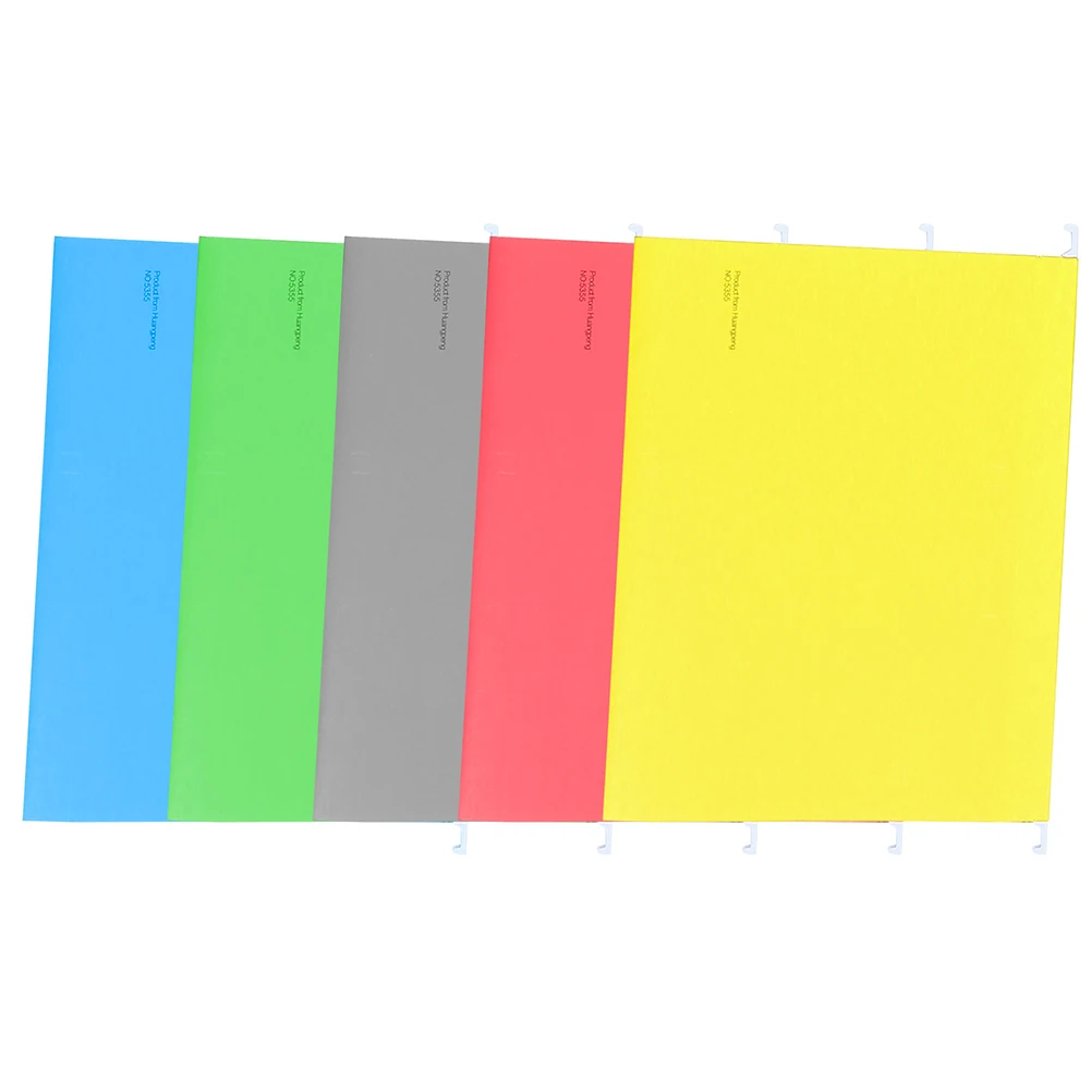 

5pcs Hanging File Folders A4 Size Red Yellow Green Blue Gray Document Organizer Receipt Folder Bills Holder Office Supplies