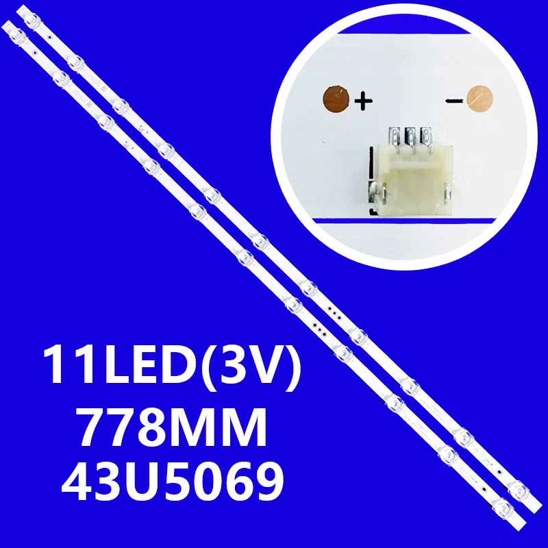 

Светодиодная подсветка 11LED для Hisense 43A7100FTUK 43AE7000FTUK H43A7300FTUK HD430X1U81-T0L1 SVH425A09 CRH-BX43X1U513030T0211069