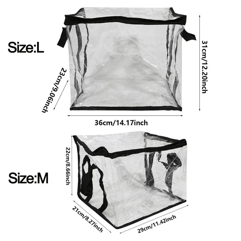 1/3pcs Transparent Books Storage Bag Newspaper/magazine Document Container Foldable Waterproof Dust Proof Stationery Organizer