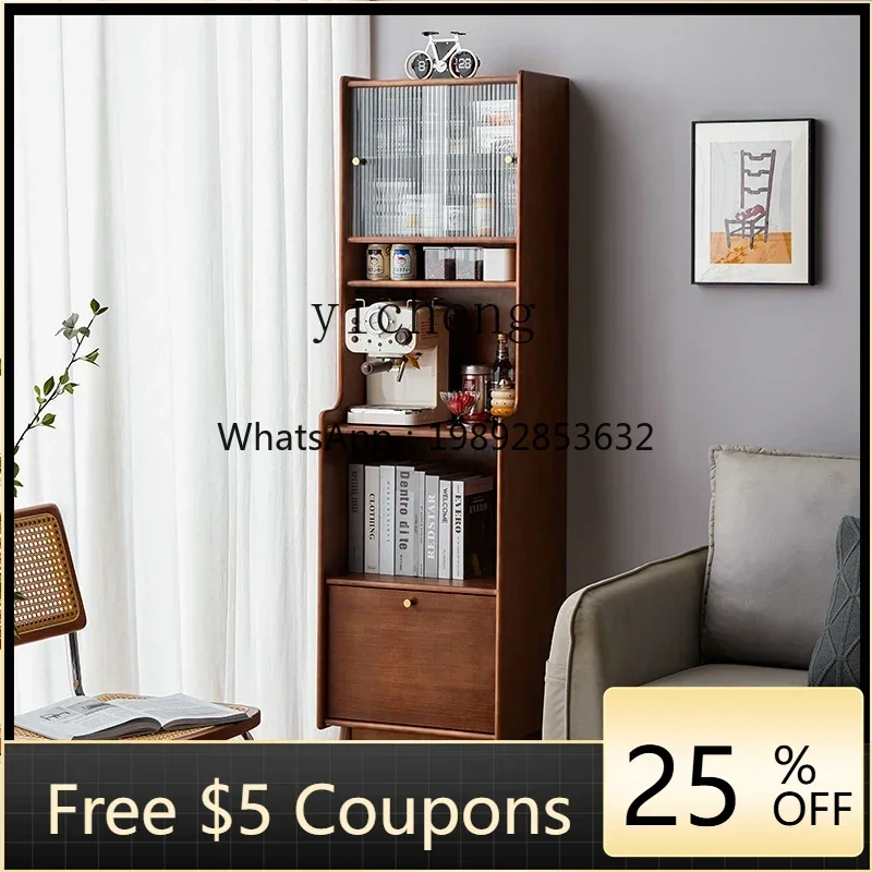 

GZ solid wood narrow dining side cabinet integrated 50cm tea cabinet small apartment coffee cabinet side