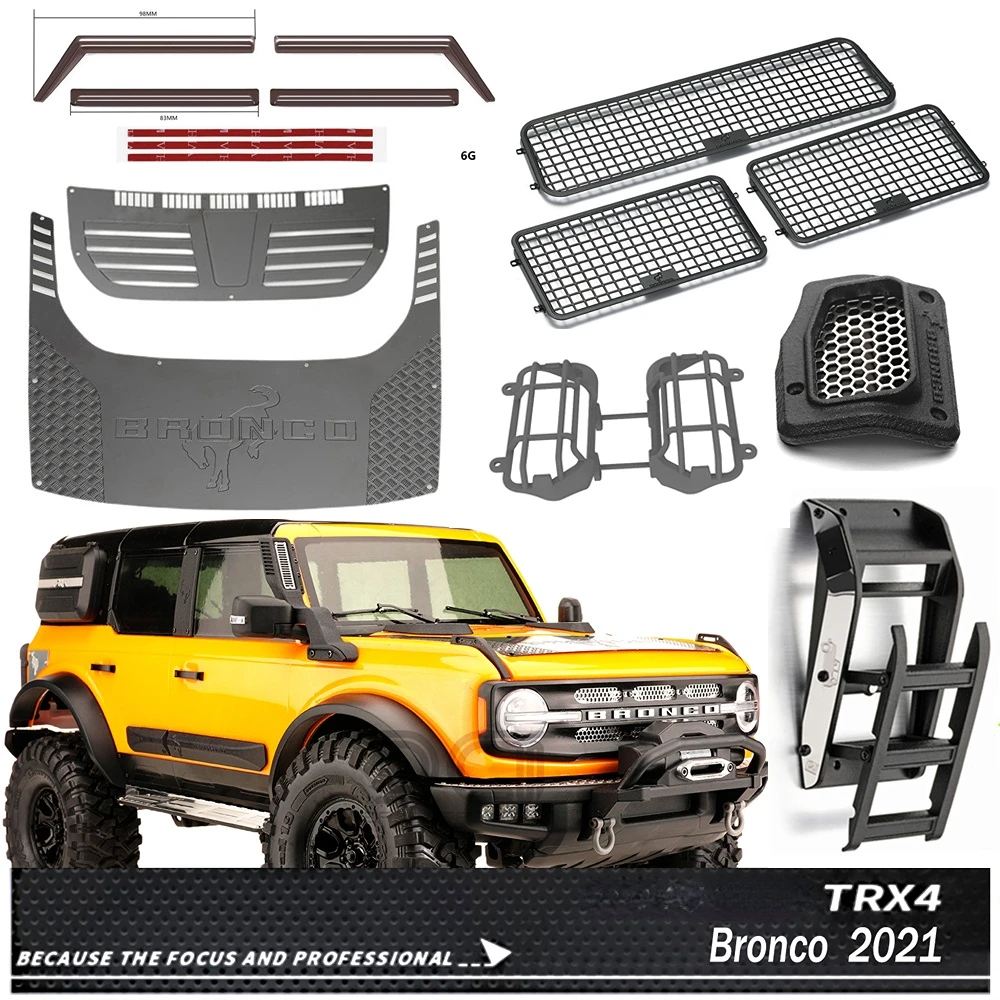 Fender toolbox, trunk shell, various decorations suitable for 1:10 TRX4 92076-4 Bronco RC remote control car accessories