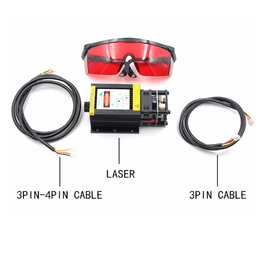 450nm 7W Laser a luce blu Testa da intaglio fai-da-te Modulo laser CNC PWM