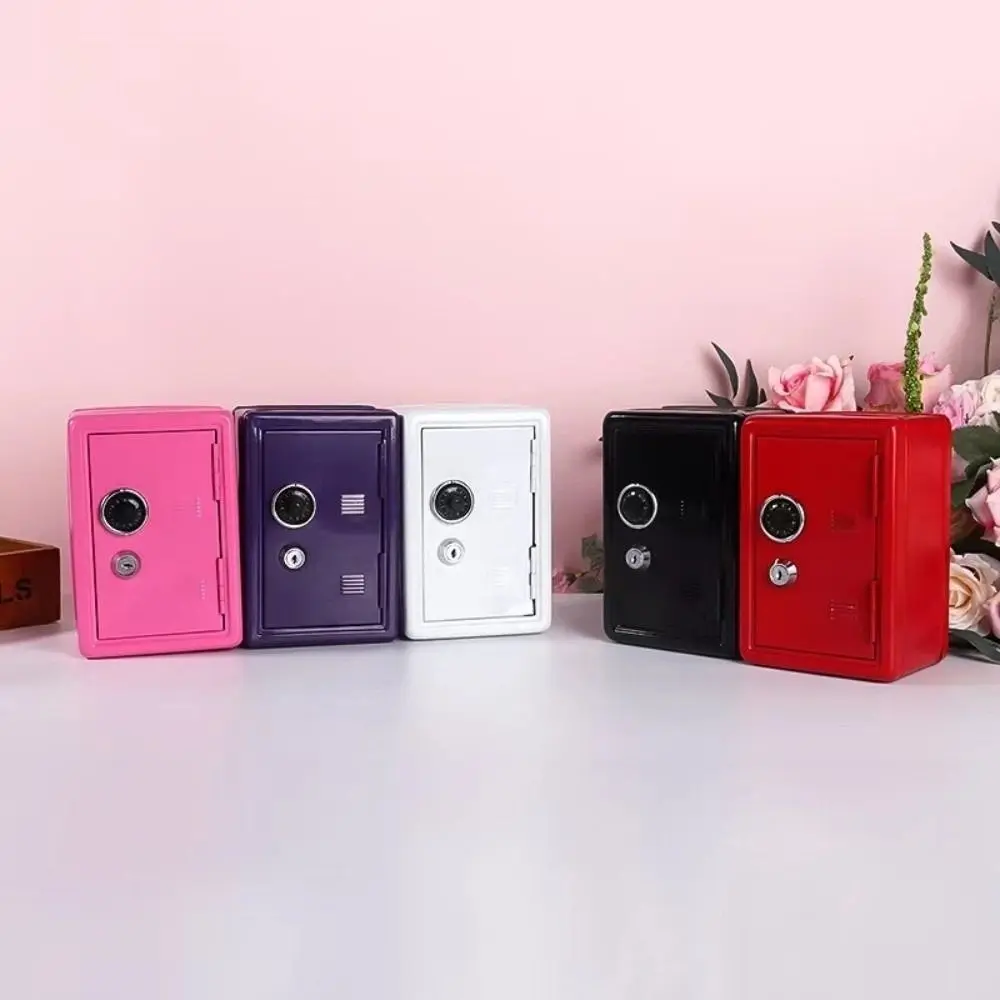 Decorative Box Password Lock Mini Safe Box Cabinet Metal Strongbox Anti-Theft Piggy Bank Household Use