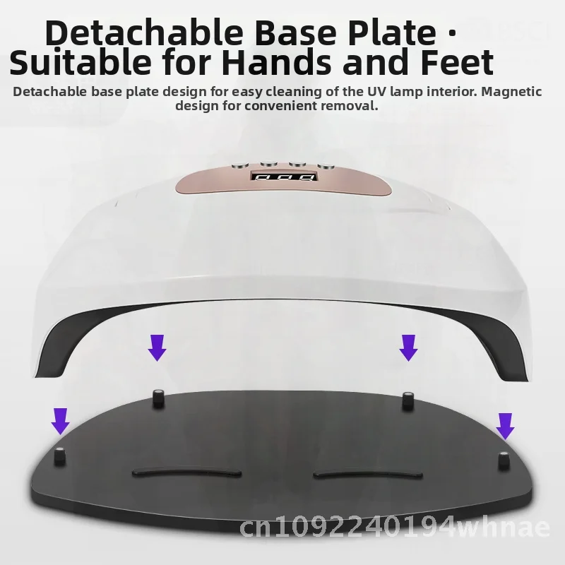 Lampada per unghie per fototerapia manuale X8 MAX Lampada per manicure UV non nera ad alta potenza da 220 W per la cura delle unghie Colore oro