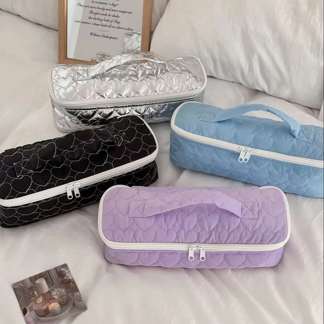 Étui de protection portable de haute qualité YT avec matelassage en forme de cœur pour sèche-cheveux et fer à boucler