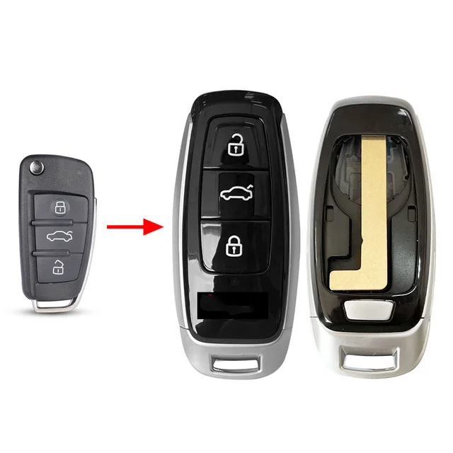 KEYECU 3 Tasten Verbesserte Modifizierte Smart Remote Key Shell Fall Fob Für Audi A1 A3 A4 A6 A8 Q2 Q3 Q5 Q7 R3 RS3 RS5 S1 TT