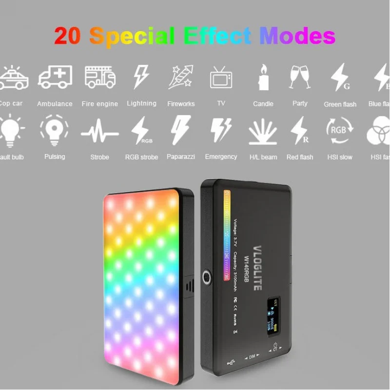 Telefoon RGB-invullicht, computervideo Video Conferentielicht, mobiele fotografie Vlog-licht, mini-zakinvullicht