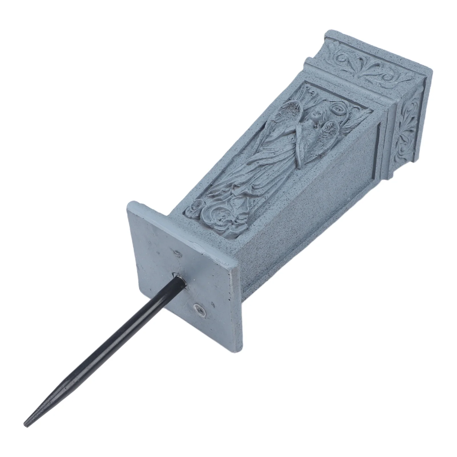 Resin Cemetery Vase with 55 Inch Metal Spike for Ground Stability Elegant Memorial Flower Holder with Drainage for Fresh Flowers