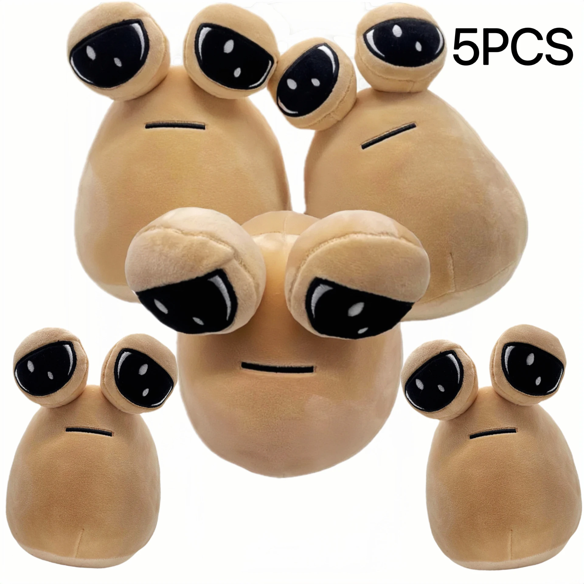 

1-6PCS Anime Game The Maw My Pet Alien Pou Kawaii Cartoon Plush Toys Children Birthday Xmas Gifts 22Cm