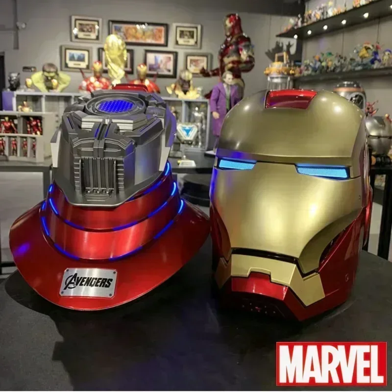 New Marvel Iron Man Mk5 1:1 Electronic Helmet Automatoc Voice Control Avengers Mk5 Cosplay With Led Light Toy Close Ironman