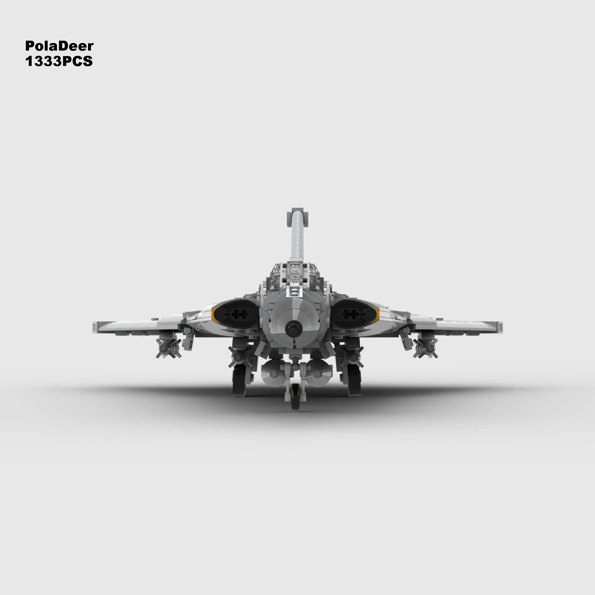 PolaDeer DIY 1333-Teiliges MOC-Set mit Aufkleberständer 1:35 Maßstab J35 Siren Fighter (Draken) Baustein-Modellbausatz Spielzeug Geburtstagsgeschenk – Detail 4