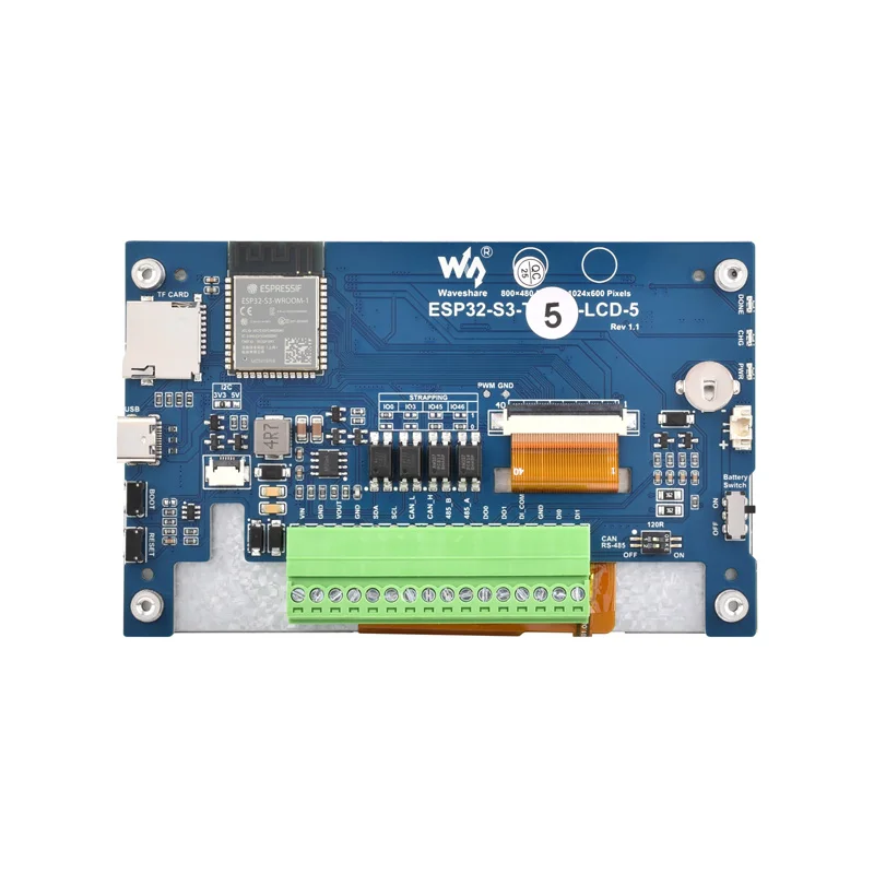 ESP32 S3 5 นิ้ว LCD (B) บอร์ดพัฒนา 1024x600 / 800 × 480 Captive หน้าจอสัมผัส LVGL HMI Sensor สามารถ RS485