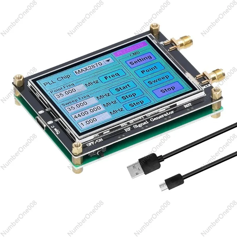 MAX2870 Signal Generator 23.5MHz-6000MHz Frequency Touching Screen Radio Frequency Signal Source PC Software Controls