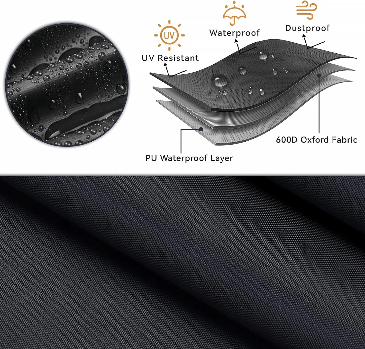 Outdoor Wicker Table Set Cover, Waterproof Cover for 5 Piece Square Patio Bar Height Table & Chair Sets, Heavy Duty Outdoor Bar