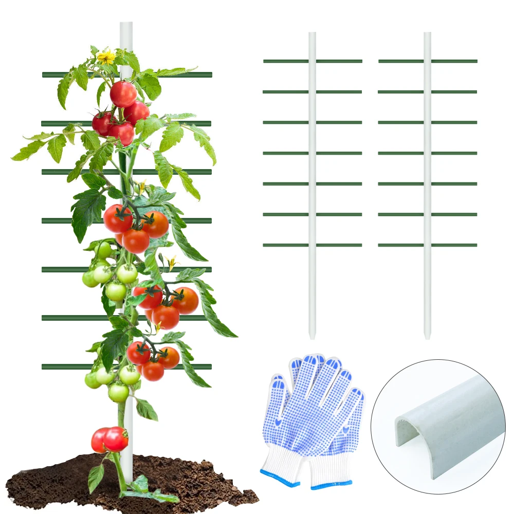 6 ft. x 2 ft. FRP 3D Round Tower Type Garden Vine Trellis, Heavy-Duty Plants Support Ladder, 6 Pack