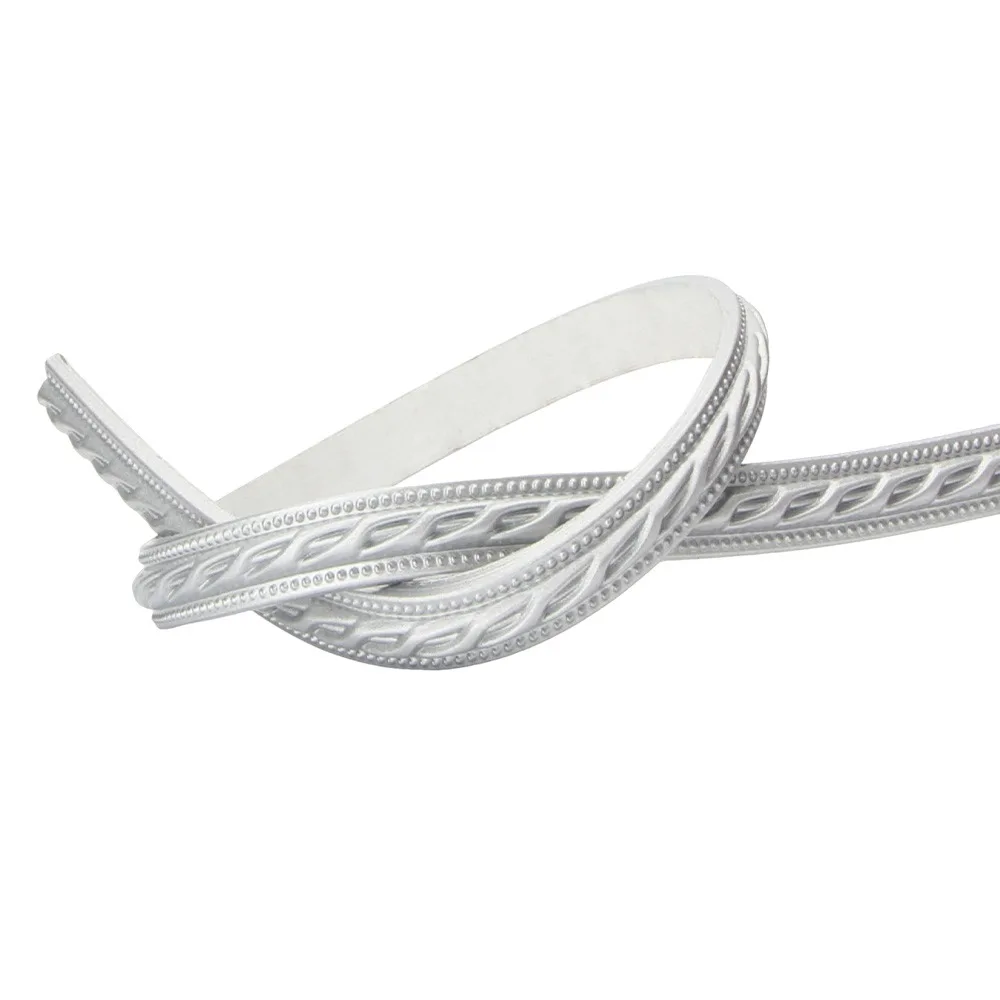 12mm*6mm PVC Self-adhesive Line Trim Faux Embossed Soft Line Decorative Edge Strip Imitation Gypsum 1M Length Mirror Frame