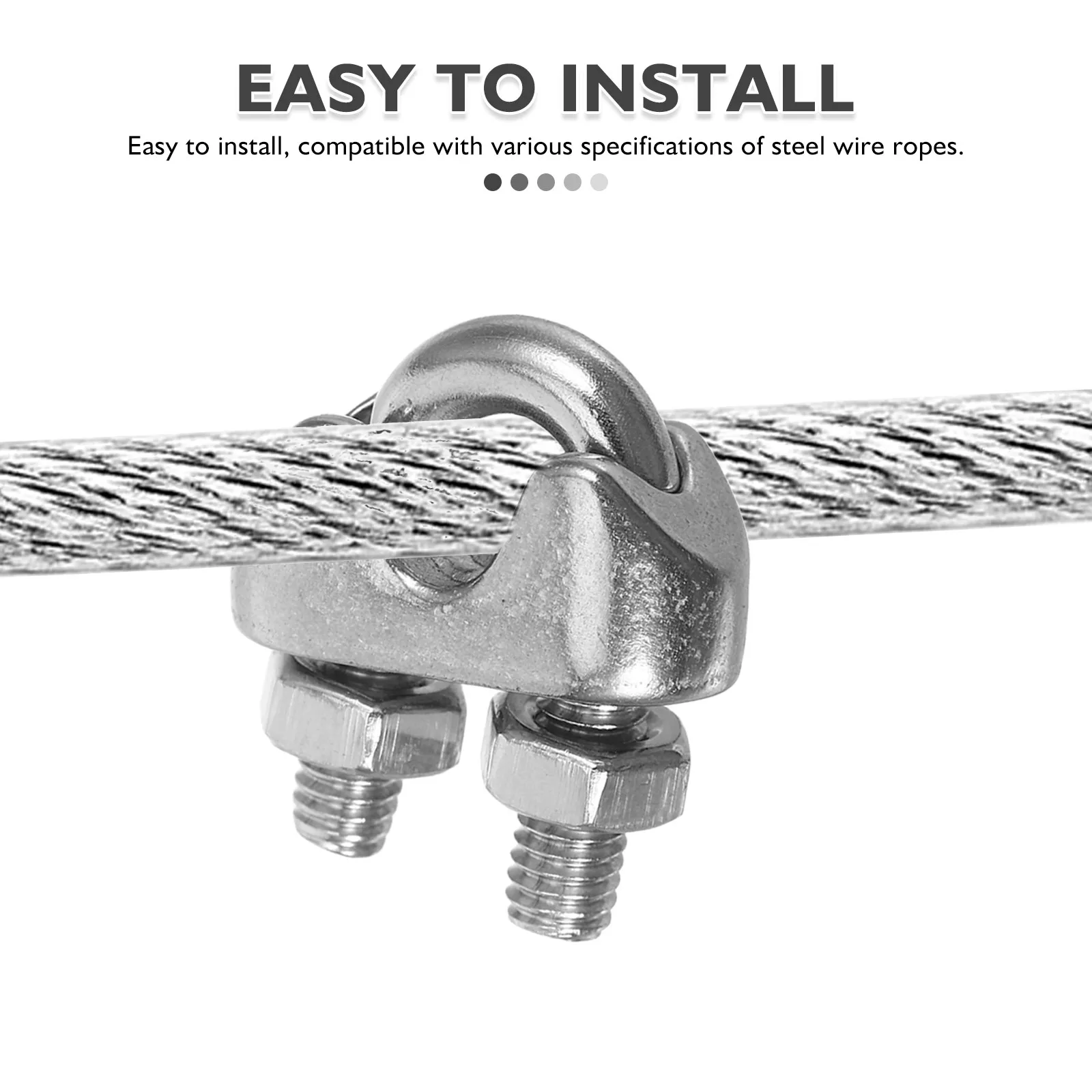 20Pcs Wire Rope Clamp Stainless Steel U-Bolt Saddle Fastener Cable Stop Locking Device Heavy Duty for Fencing Rigging Outdoor - view 5