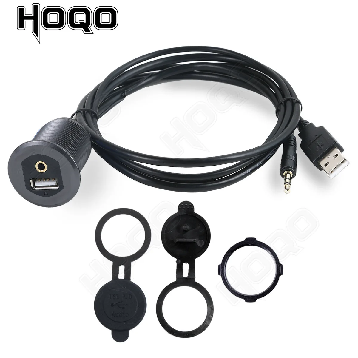 Waterproof Extension Stereo Audio Cable Universal 3.5mm AUX USB Interface Cable Port use For  Golf Cart Yacht Instrument panel