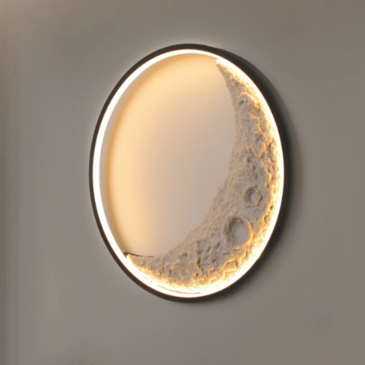 Solar wall lamp crescent moon decoration hotel corridor lamp villa door landscape crescent exterior