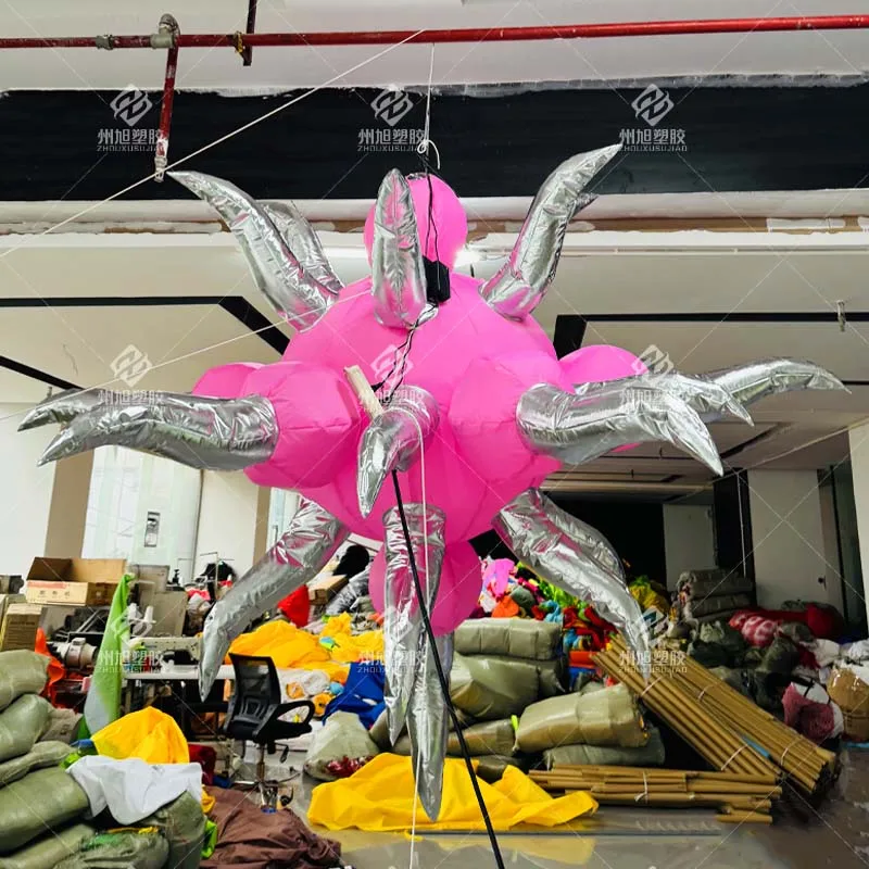 Opblaasbare Spike Ball, Roze Onregelmatige Spike Ball Model, Activiteit Stage Bar Sfeer Decoratie