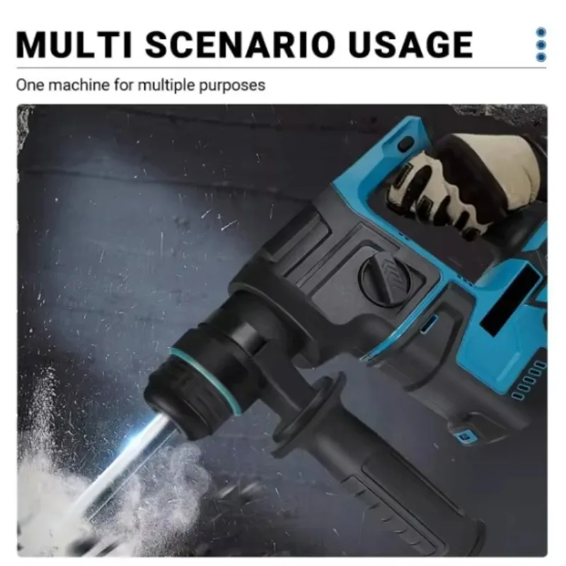 4800ipm ブラシレスコードレス電動ハンマードリル 800W 入力電力ロータリーハンマードリルチゼリングツール 18V バッテリー用
