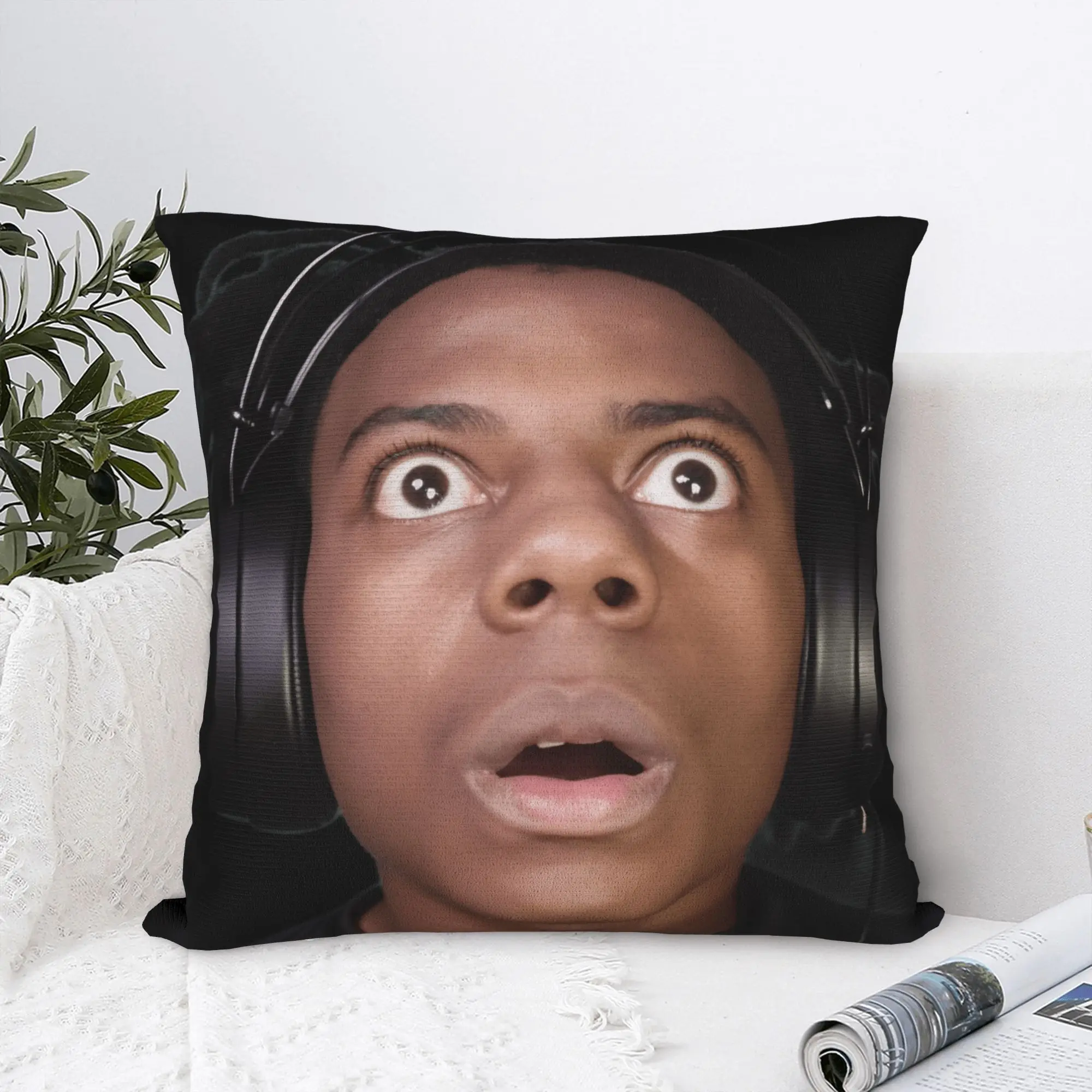 Pillow Case Funny Anchor iShowSpeed Reaction Meme Soft  Pillow Cover For Sofa Home Decoration Cute Funny Pillowcases