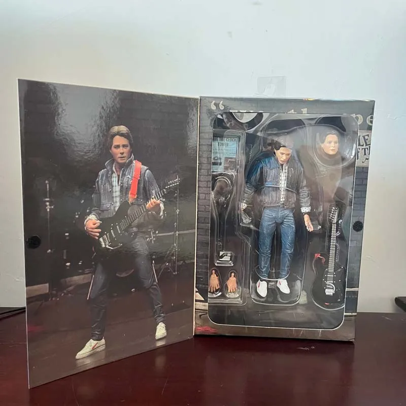 NECA Back To The Future Part II Marty Figure 1985 Guitar Marty McFly 2015 Action Figure Model Toy Chinese version Desktop Decor