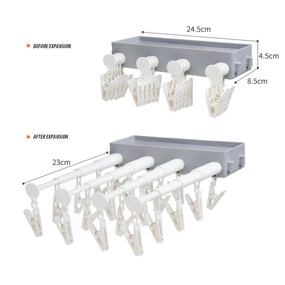 Clothes Hanger With Pegs Clips Anti Slip Retractable Design For Ties Pants Sling